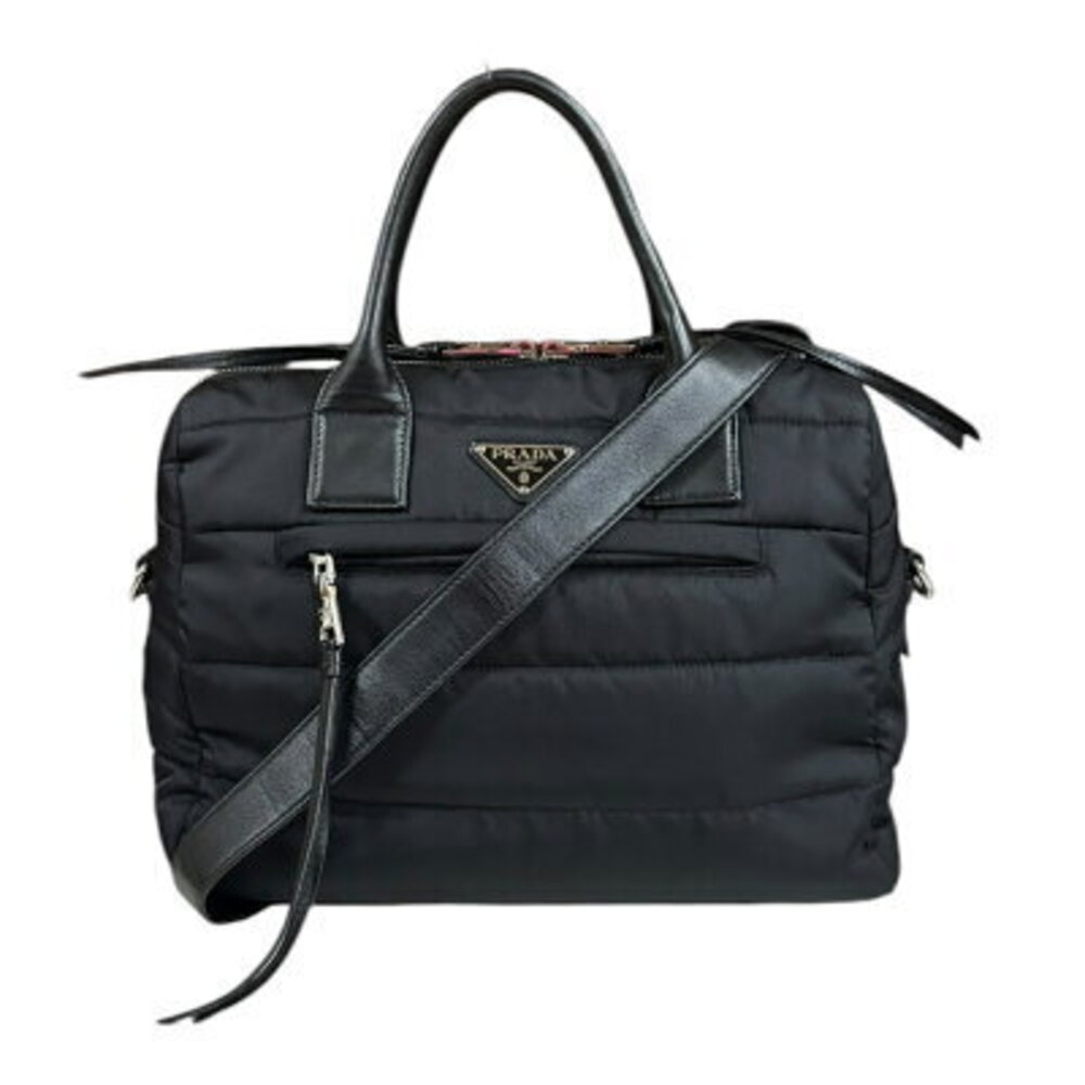 Prada Tessuto Bomber Satchel black quilted